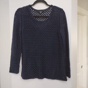 Alfani 100% cotton scoop navy neck sweater